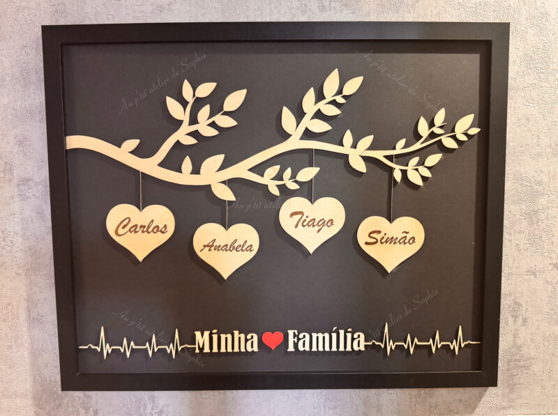 cadre minha familia coeur bois personnalise artisanat cadre minha familia coeur bois personnalise artisanat
