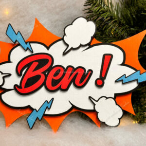 plaque prénom personnalisée bd découpe laser